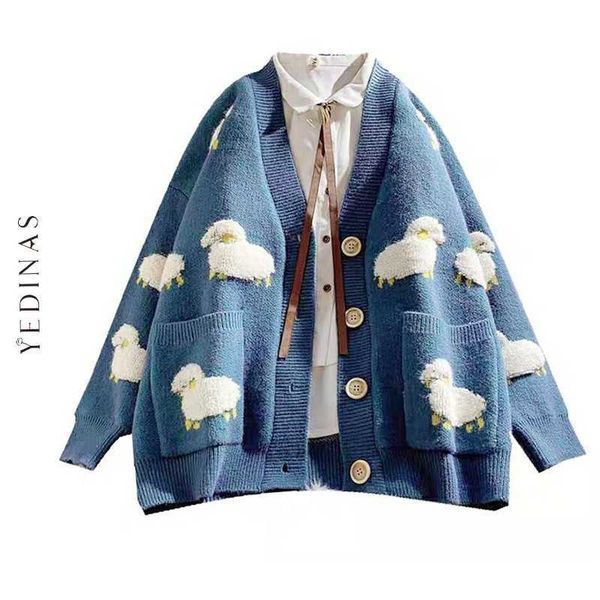 yedinas autumn winter knit female cardigan knitted sweater coat loose streetwears streetwear women jacket long 210527, White
yedinas autumn winter knit female cardigan knitted sweater coat loose streetwears streetwear women jacket long 210527, White