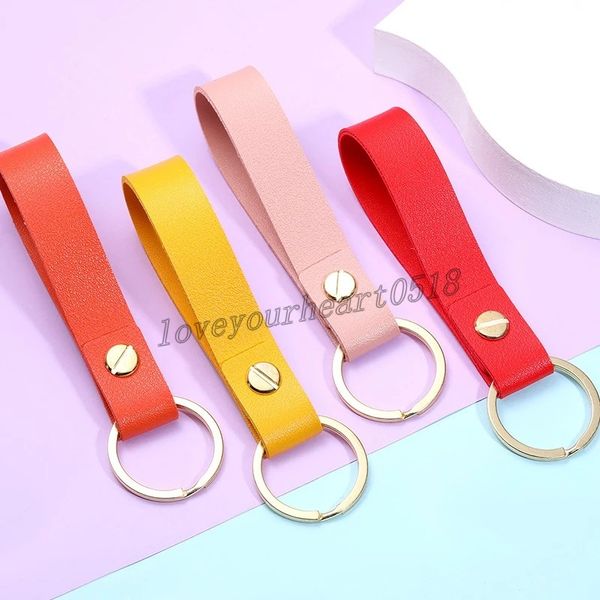 16 colors fashion pu leather keychain business gift leather key chain men women car key strap waist wallet keychains keyrings, Silver
16 colors fashion pu leather keychain business gift leather key chain men women car key strap waist wallet keychains keyrings, Silver