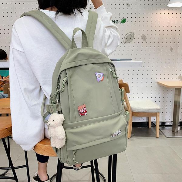 backpack art girl canvas small fresh student school bag cute cartoon medal and plush pendant solid color travel
backpack art girl canvas small fresh student school bag cute cartoon medal and plush pendant solid color travel
