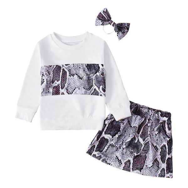 clothing sets baby girls clothes snakeskin print long sleeve pullover sweatshirt a-line skirts headband set, White
clothing sets baby girls clothes snakeskin print long sleeve pullover sweatshirt a-line skirts headband set, White