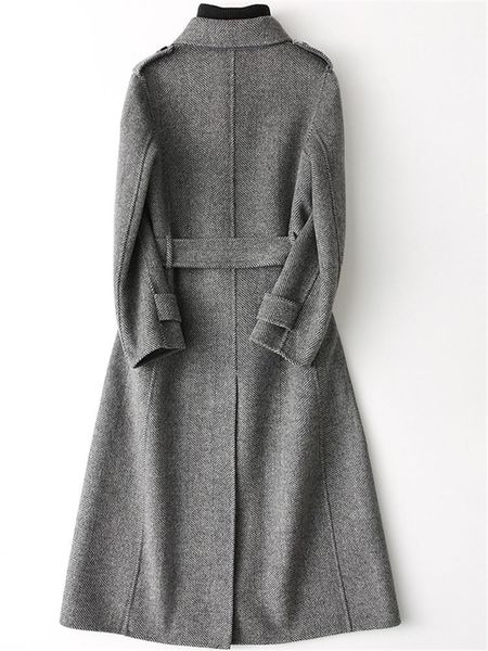 women's wool & blends double sided 100% coat women 2021 winter autumn long breasted trench outwear casaco feminino l2328, Black
women's wool & blends double sided 100% coat women 2021 winter autumn long breasted trench outwear casaco feminino l2328, Black