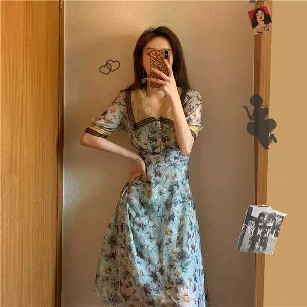 french niche hepburn floral doll collar drs 2021 summer girl long first love drs, Black;gray
french niche hepburn floral doll collar drs 2021 summer girl long first love drs, Black;gray