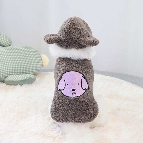 hooded embroidered pet fleece dog clothing two-legged dark brown apparel
hooded embroidered pet fleece dog clothing two-legged dark brown apparel