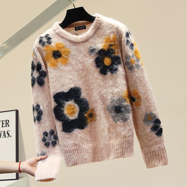 women's sweaters flowers knitting pullovers 2021 spring autumn loose long sleeve female all-match o neck knit casual, White;black
women's sweaters flowers knitting pullovers 2021 spring autumn loose long sleeve female all-match o neck knit casual, White;black