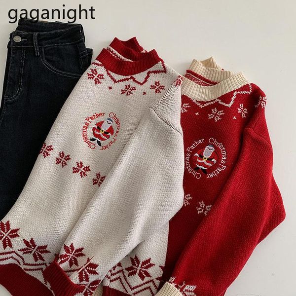 women's sweaters gaganight women sweater fashion loose 2021 autumn and winter retro santa claus printed snowflake long-sleeved female, White;black
women's sweaters gaganight women sweater fashion loose 2021 autumn and winter retro santa claus printed snowflake long-sleeved female, White;black