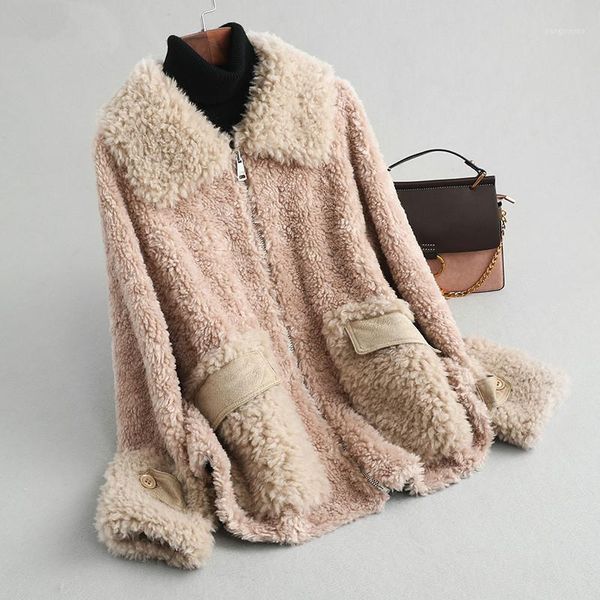 women's fur & faux sheep real shearling coat female jacket winter women 100% wool coats and jackets korean outwear my4096 s, Black
women's fur & faux sheep real shearling coat female jacket winter women 100% wool coats and jackets korean outwear my4096 s, Black