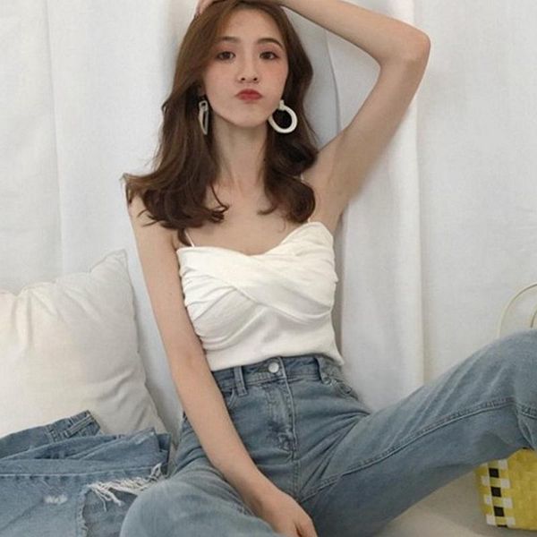 women's tanks & camis spaghetti strap womens knitted crop slim t-shirt ruched lingerie korean style short summer pink, White
women's tanks & camis spaghetti strap womens knitted crop slim t-shirt ruched lingerie korean style short summer pink, White