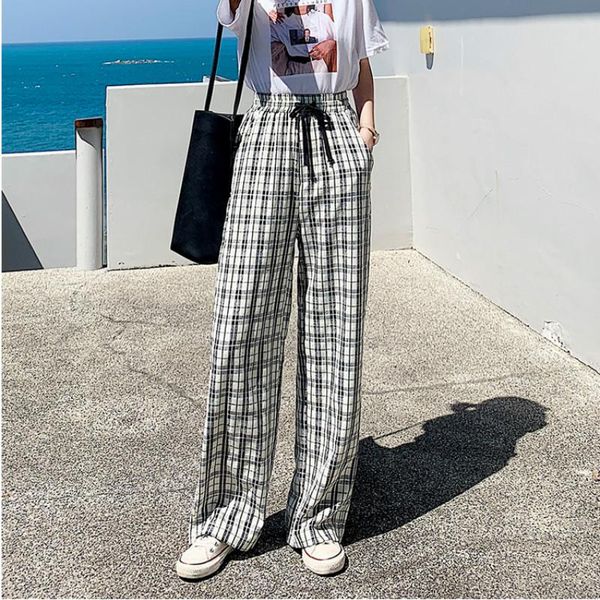 women's pants & capris women plaid wide leg pant 2021 spring summer fashion loose cotton and linen high waist full length casual trouse, Black;white
women's pants & capris women plaid wide leg pant 2021 spring summer fashion loose cotton and linen high waist full length casual trouse, Black;white