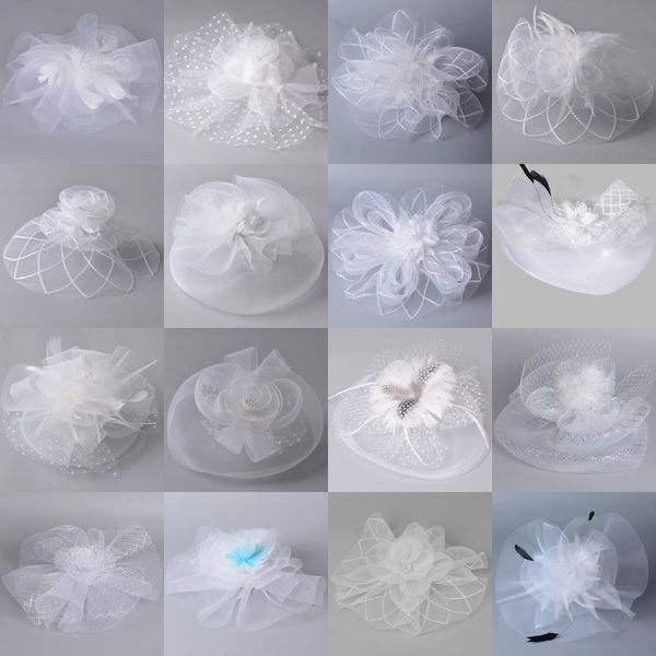16design handmade white fascinators flowers church hats lace feathers veils hair clips cocktail weddings party women hairpiece accessories
16design handmade white fascinators flowers church hats lace feathers veils hair clips cocktail weddings party women hairpiece accessories
