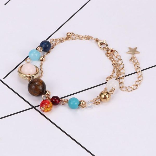 charm bracelets pattern universe the galaxy solar system eight planets bracelet guard stars natural stone beads woman, Golden;silver
charm bracelets pattern universe the galaxy solar system eight planets bracelet guard stars natural stone beads woman, Golden;silver