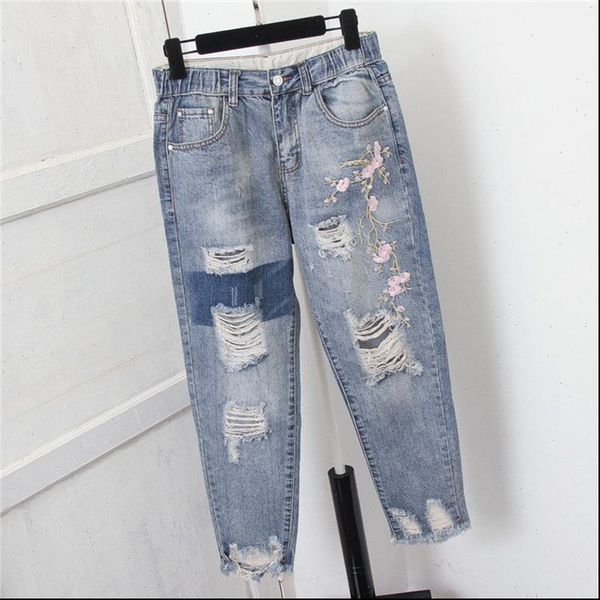 plus size women jeans 5xl high waist trousers hole ripped embroidery vintage mom femme denim harem pants casual streetwear, Blue
plus size women jeans 5xl high waist trousers hole ripped embroidery vintage mom femme denim harem pants casual streetwear, Blue