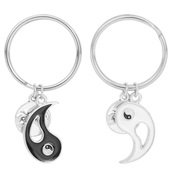 keychains 1 pair splicing yin yang keychain couple keyring decorative hanging gift, Silver
keychains 1 pair splicing yin yang keychain couple keyring decorative hanging gift, Silver