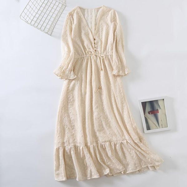 casual dresses 2021 women three quarter sleeve females long vestidos embroidery romantic lace dress, Black;gray
casual dresses 2021 women three quarter sleeve females long vestidos embroidery romantic lace dress, Black;gray