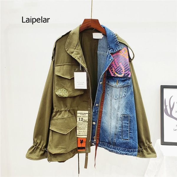 spring autumn lapel long sleeve fake two piece denim patchwork vintage coat women jacket women's jackets, Black;brown
spring autumn lapel long sleeve fake two piece denim patchwork vintage coat women jacket women's jackets, Black;brown