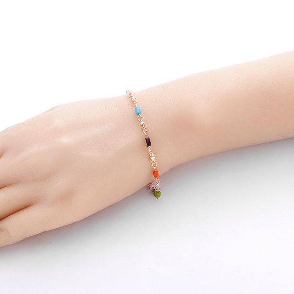 link, chain 2021 colorful crystal hand jewelry bohemian style simple color rice bead bracelet female, Black
link, chain 2021 colorful crystal hand jewelry bohemian style simple color rice bead bracelet female, Black