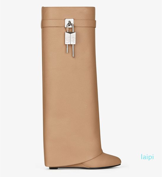 designer- lock pant boots fur boot leather featuring metal clasp around the leg with silver-finish asymmetrical padlocks on sides size, Black
designer- lock pant boots fur boot leather featuring metal clasp around the leg with silver-finish asymmetrical padlocks on sides size, Black