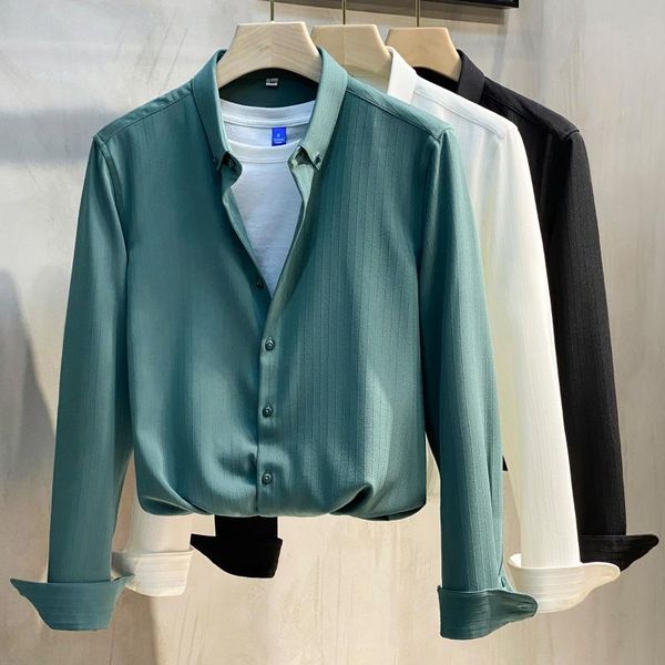 men's casual shirts 2021 spring summer fashion striped shirt men business wear male long sleeve man clothes a169, White;black
men's casual shirts 2021 spring summer fashion striped shirt men business wear male long sleeve man clothes a169, White;black