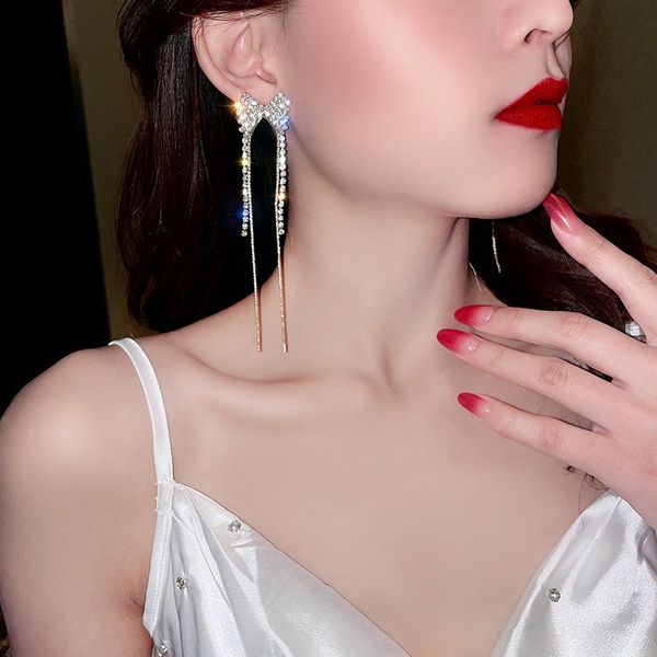 s 925 sterling silver stud earring long tassel earrings bowknot crystal drop earrings for women crystal rhinestone statement earrings weddin, Golden;silver
s 925 sterling silver stud earring long tassel earrings bowknot crystal drop earrings for women crystal rhinestone statement earrings weddin, Golden;silver