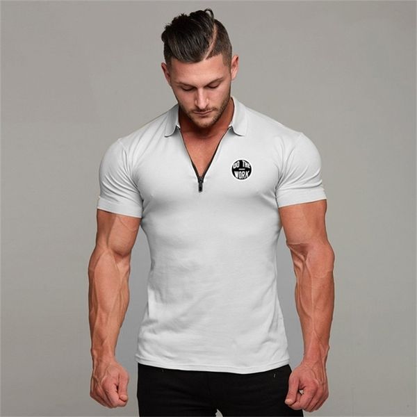men cotton short sleeve polo shirt men business fitness slim fit male running sport gym bodybuilding workout poloshirt 210329, White;black
men cotton short sleeve polo shirt men business fitness slim fit male running sport gym bodybuilding workout poloshirt 210329, White;black