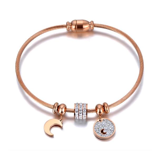 charm bracelets original design titanium steel mosaic crytal moon bangle for women trendy magnet buckle bracelet b19149, Golden;silver
charm bracelets original design titanium steel mosaic crytal moon bangle for women trendy magnet buckle bracelet b19149, Golden;silver