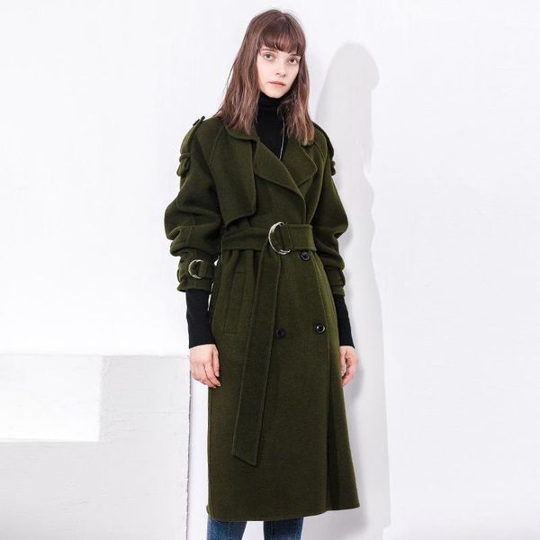 women's wool & blends cloth coat female long in autumn/winter woolen 2021 army green double-sided, Black
women's wool & blends cloth coat female long in autumn/winter woolen 2021 army green double-sided, Black