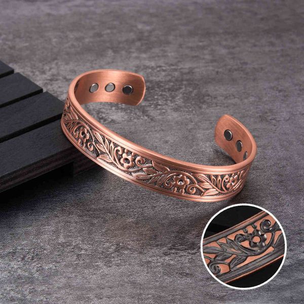 vinterly magnetic copper bracelet men wide health energy magnet bracelets flower adjustable cuff bangles for women, Golden;silver
vinterly magnetic copper bracelet men wide health energy magnet bracelets flower adjustable cuff bangles for women, Golden;silver
