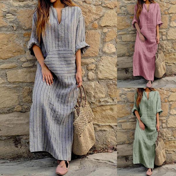 casual dresses summer boho beach long dress for ladies tropical deep v-neck striped ankle-length holiday vacation, Black;gray
casual dresses summer boho beach long dress for ladies tropical deep v-neck striped ankle-length holiday vacation, Black;gray