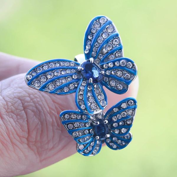 exquisite blue enamel butterfly rings for women wedding jewelry accessories party classic crystal finger ring anniversary gift, Slivery;golden
exquisite blue enamel butterfly rings for women wedding jewelry accessories party classic crystal finger ring anniversary gift, Slivery;golden