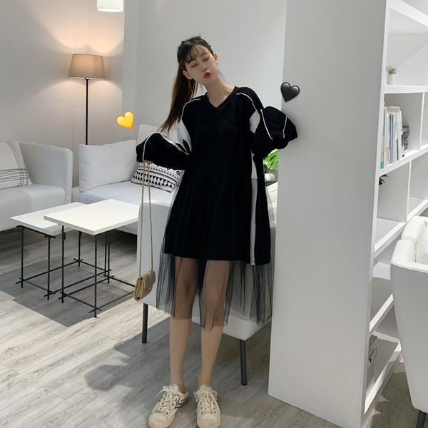 casual dresses fashion brand sweet patchwork o-neck mash full knee-length dress women's clothing spring and autumn style vestid, Black;gray
casual dresses fashion brand sweet patchwork o-neck mash full knee-length dress women's clothing spring and autumn style vestid, Black;gray