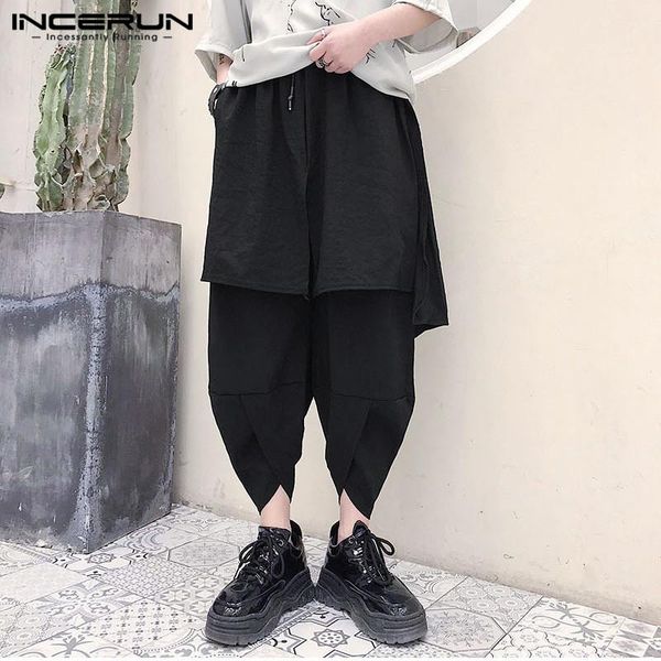 men's pants incerun 2021 men harem streetwear elastic waist solid joggers casual irregular trousers cotton punk skirts s-5xl, Black
men's pants incerun 2021 men harem streetwear elastic waist solid joggers casual irregular trousers cotton punk skirts s-5xl, Black