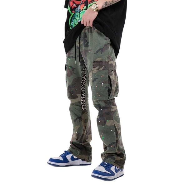 pants multi-pocket ink-splashing camouflage overalls men women cargo military army style leopard patchwork trousers flared pants, Black
pants multi-pocket ink-splashing camouflage overalls men women cargo military army style leopard patchwork trousers flared pants, Black