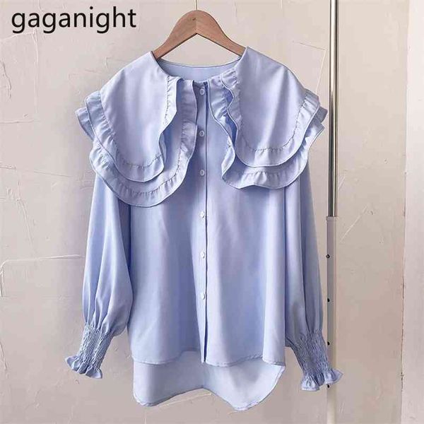 korean spring fashion sailor collar single breasted blouses lantern sleeve ruffles loose shirts solid sweet 210601, White
korean spring fashion sailor collar single breasted blouses lantern sleeve ruffles loose shirts solid sweet 210601, White