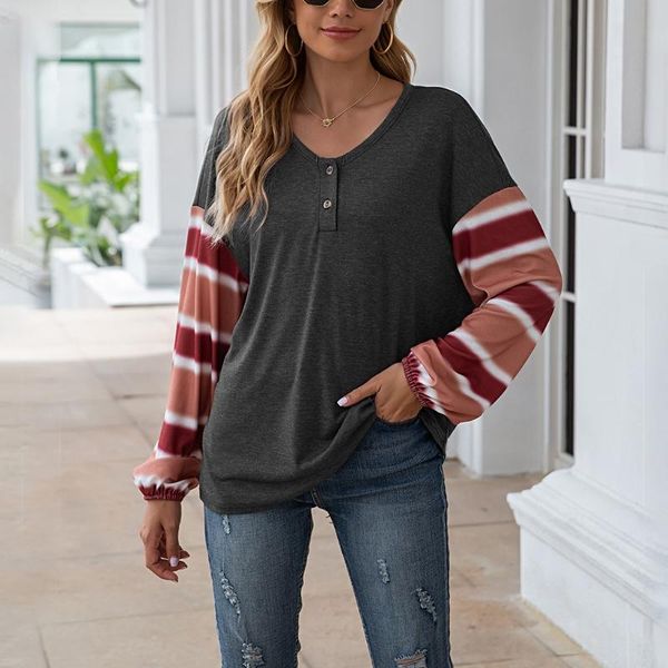 women's t-shirt women long sleeve color block t shirt o-neck drop shoulder loose tunic tios y1ac, White
women's t-shirt women long sleeve color block t shirt o-neck drop shoulder loose tunic tios y1ac, White