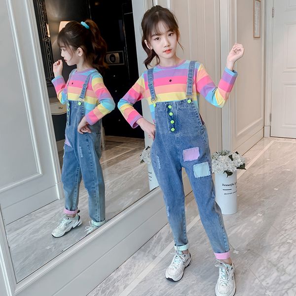 kids clothes rainbow sweatshirt + jumpsuit childrens clothes for girls appliques girl outfit casual style childrens clothing, White
kids clothes rainbow sweatshirt + jumpsuit childrens clothes for girls appliques girl outfit casual style childrens clothing, White