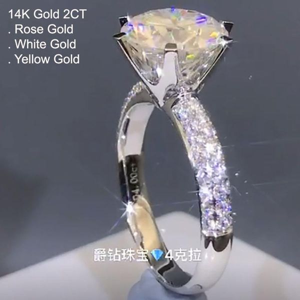 cluster rings 14k gold 2 moissanite diamond ring women round luxury classic trendy wedding party engagement anniversary 2ct d color, Golden;silver
cluster rings 14k gold 2 moissanite diamond ring women round luxury classic trendy wedding party engagement anniversary 2ct d color, Golden;silver
