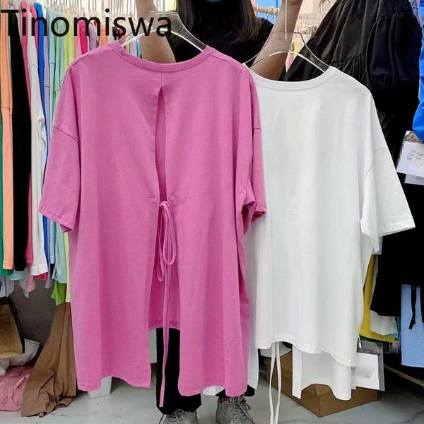 women's t-shirt tinomiswa korean tees unicolor casual loose t shirt women o neck short sleeve tshirts chic back split design lace up, White
women's t-shirt tinomiswa korean tees unicolor casual loose t shirt women o neck short sleeve tshirts chic back split design lace up, White