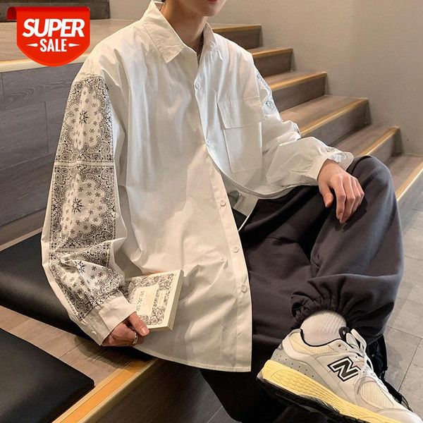 korean style ins net red trend cashew flower print casual shirt men's spring and summer loose #6z03, White;black
korean style ins net red trend cashew flower print casual shirt men's spring and summer loose #6z03, White;black