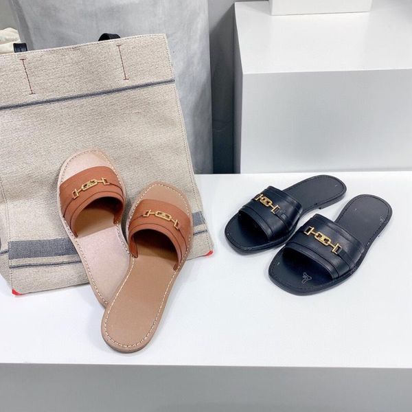 slippers summer women's square toes flats metal decoration design genuine leather shoes gift box, Black
slippers summer women's square toes flats metal decoration design genuine leather shoes gift box, Black