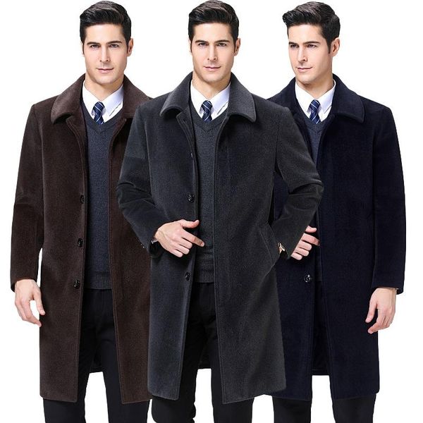men's wool & blends winter jacket high-quality coat casual slim long trench fashion brand clothes 195, Black
men's wool & blends winter jacket high-quality coat casual slim long trench fashion brand clothes 195, Black