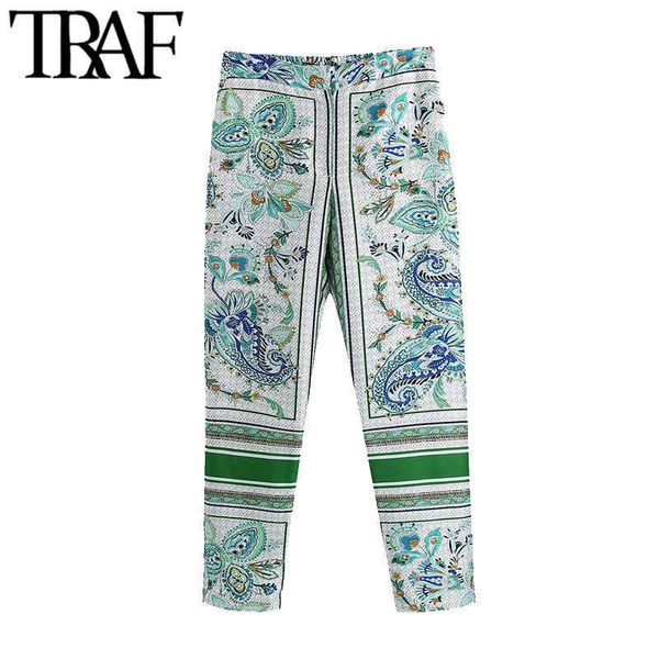 traf women chic fashion side pockets paisley print pants vintage high waist zipper fly female ankle trousers mujer 211006, Black;white
traf women chic fashion side pockets paisley print pants vintage high waist zipper fly female ankle trousers mujer 211006, Black;white