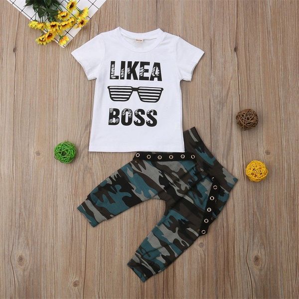 toddler kids baby boy short sleeve clothes t-shirt + pants 2pcs set, White 
toddler kids baby boy short sleeve clothes t-shirt + pants 2pcs set, White