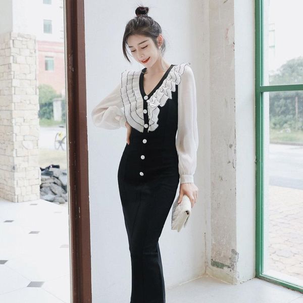 casual dresses 2021 autumn winter women v-neck ruffle singer button wrap bodycon dress package hip dinner for, Black;gray
casual dresses 2021 autumn winter women v-neck ruffle singer button wrap bodycon dress package hip dinner for, Black;gray