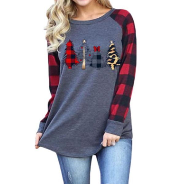 women's t-shirt fashion women ladies plaid autumn spring loose long sleeve t-shirts tunic casual, White
women's t-shirt fashion women ladies plaid autumn spring loose long sleeve t-shirts tunic casual, White
