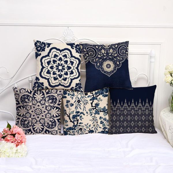 cushion/decorative pillow chinese style blue and white porcelain flower pattern sofa cushion cotton linen cover backrest 100g c1030
cushion/decorative pillow chinese style blue and white porcelain flower pattern sofa cushion cotton linen cover backrest 100g c1030