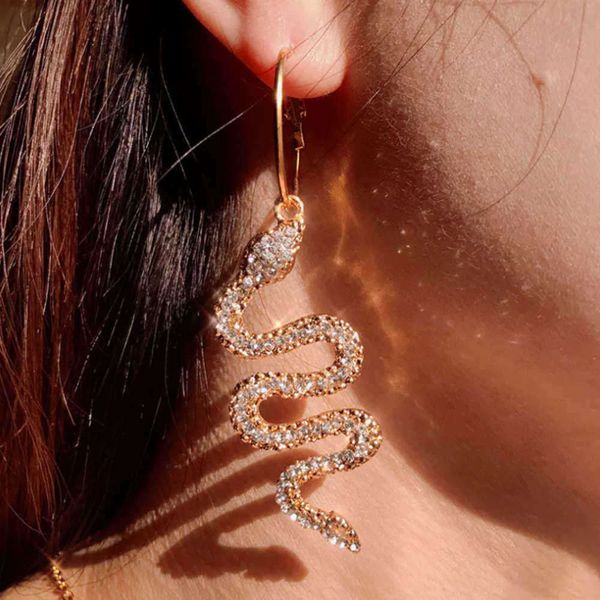 long styles gold crystals snake for women party retro stud earrings hip hop street punk jewelry girl gifts, Golden
long styles gold crystals snake for women party retro stud earrings hip hop street punk jewelry girl gifts, Golden