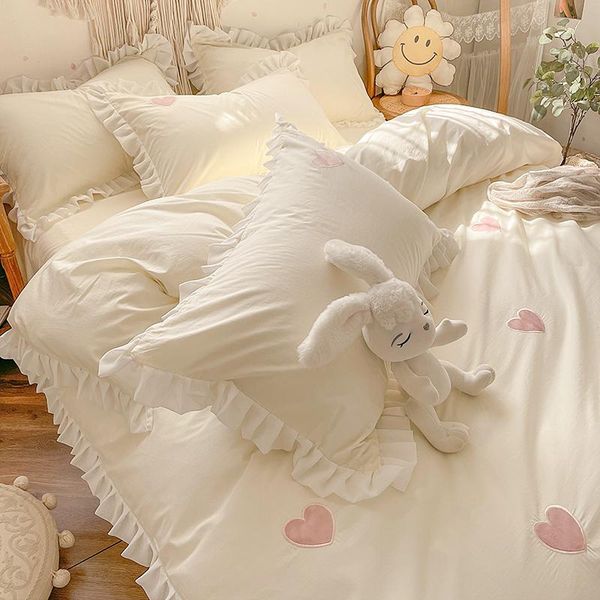 bedding sets princess style bed four-piece set 100 cotton spring and autumn washed white sheet three-piece quilt cover 4
bedding sets princess style bed four-piece set 100 cotton spring and autumn washed white sheet three-piece quilt cover 4