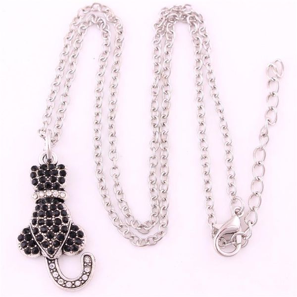 pendant necklaces necklace for female male link chain cat shape with sparkling crystals cute design zinc alloy material provide drop, Silver
pendant necklaces necklace for female male link chain cat shape with sparkling crystals cute design zinc alloy material provide drop, Silver