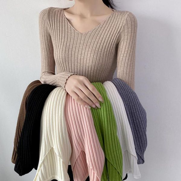 women's sweaters v-neck long sleeve pullover sweater 2021 basic autumn winter ribbed solid color bottoming shirt outerwear, White;black
women's sweaters v-neck long sleeve pullover sweater 2021 basic autumn winter ribbed solid color bottoming shirt outerwear, White;black