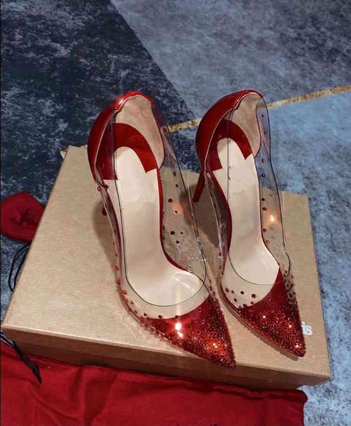 red bottom est shoes high heels pvc leather women pumps crystal woman elegant highs heel pointed toe rivet party wedding shoe, Black
red bottom est shoes high heels pvc leather women pumps crystal woman elegant highs heel pointed toe rivet party wedding shoe, Black