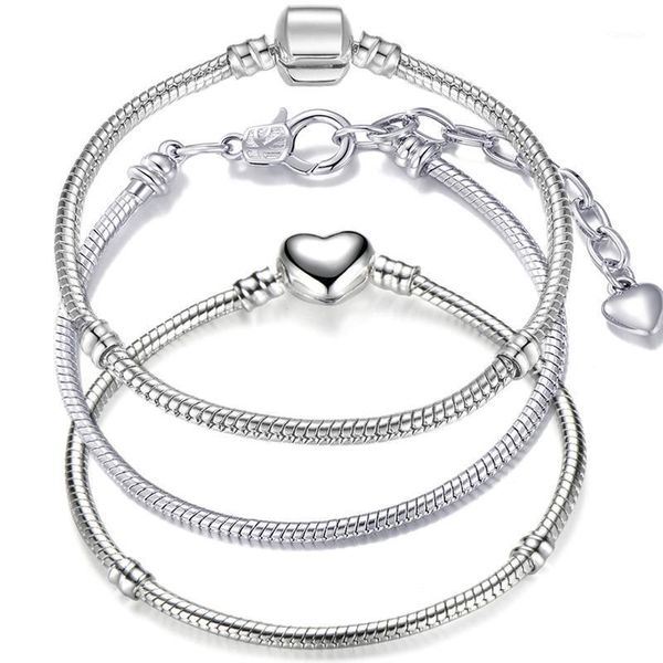 charm bracelets homod fashion silver color heart-shaped snake chain bracelet for women brand diy jewelry making drop1, Golden;silver
charm bracelets homod fashion silver color heart-shaped snake chain bracelet for women brand diy jewelry making drop1, Golden;silver